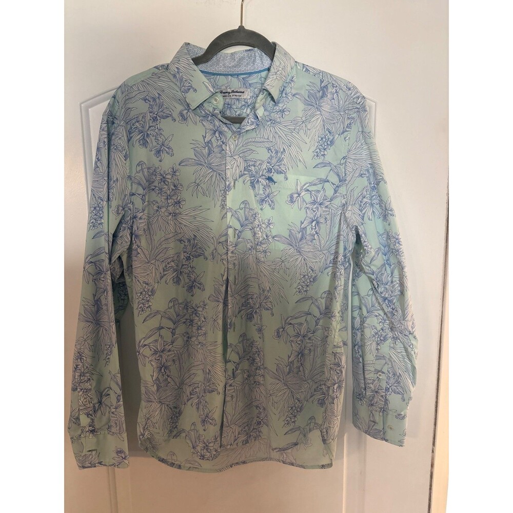 Mens tommy bahama Sarasota stretch Long sleeve shirt Blue Purple stripes XL
